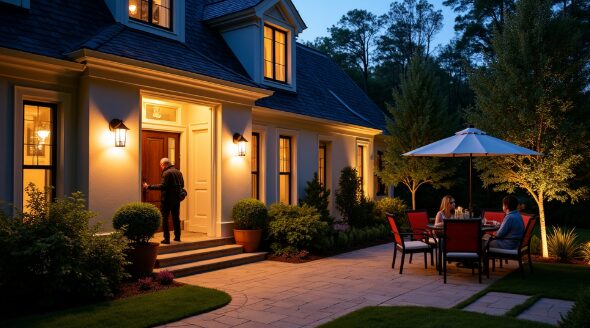 With the right lights, you can enjoy your outdoor areas at night.