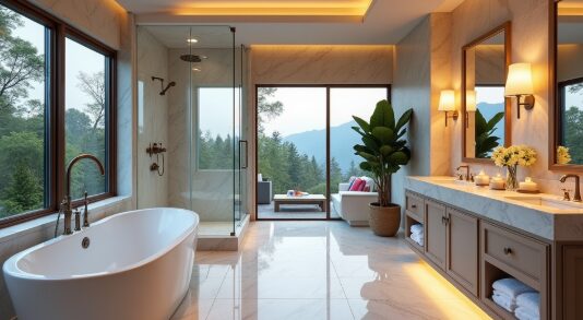 A luxury master suite isn’t complete without an amazing bathroom